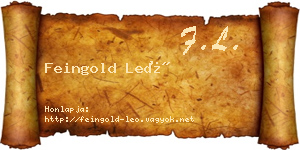 Feingold Leó névjegykártya